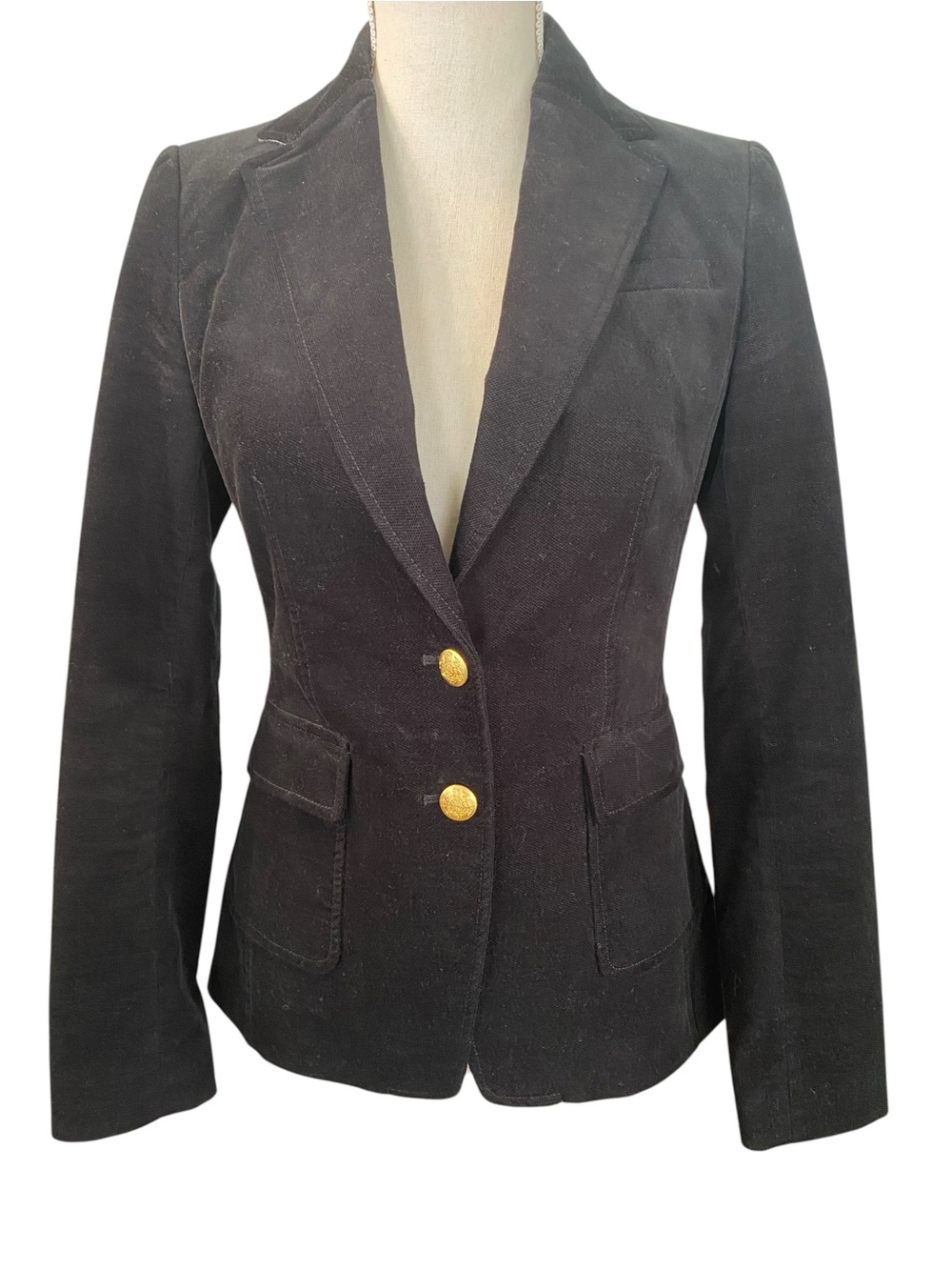 Women's Banana Republic Fine Corduroy Velvet Blazer with Elbow Patches Size 0